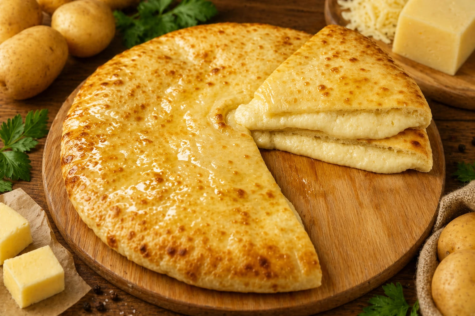 с картошкой и сыром 