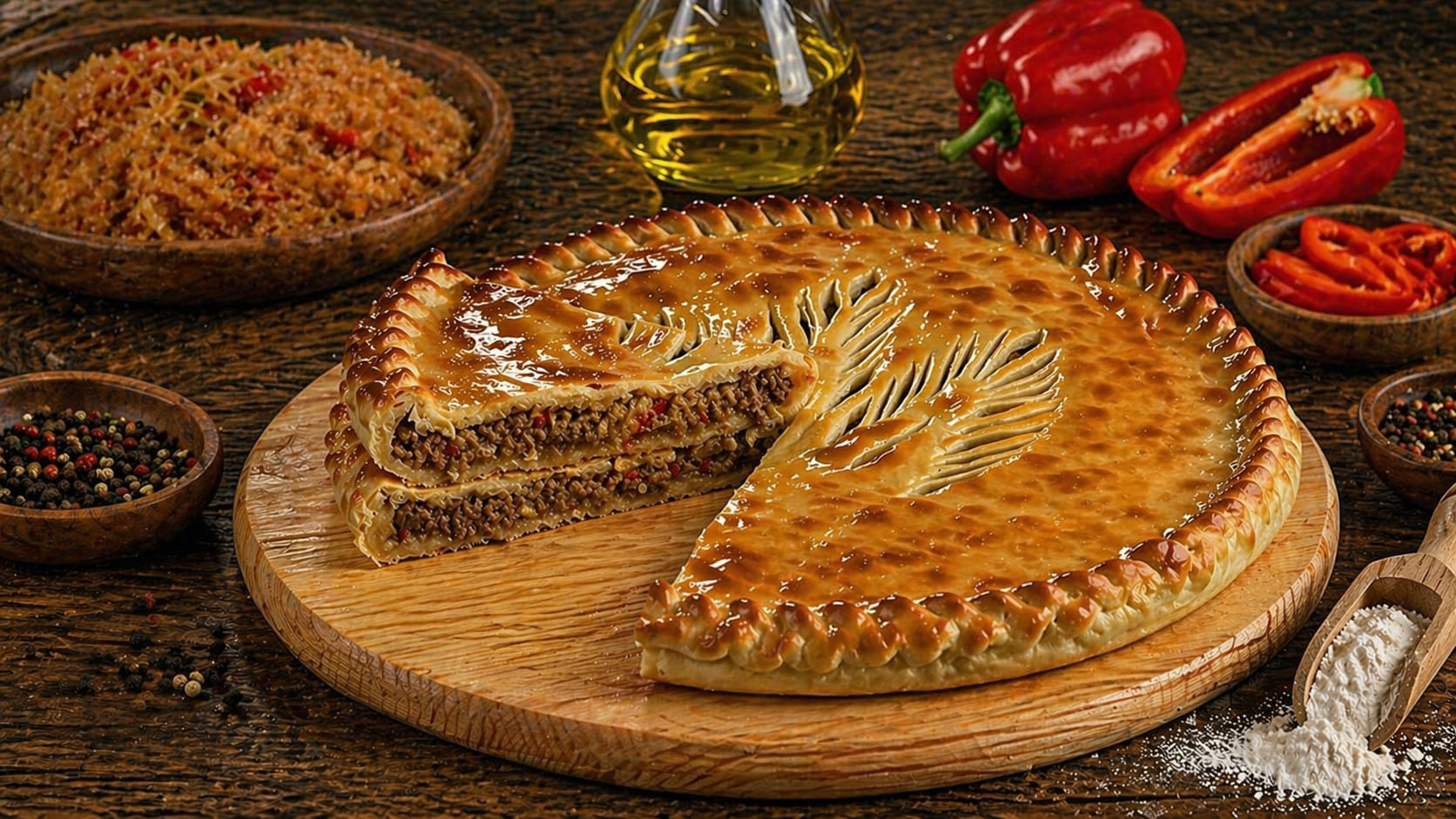 с мясом и капустой
