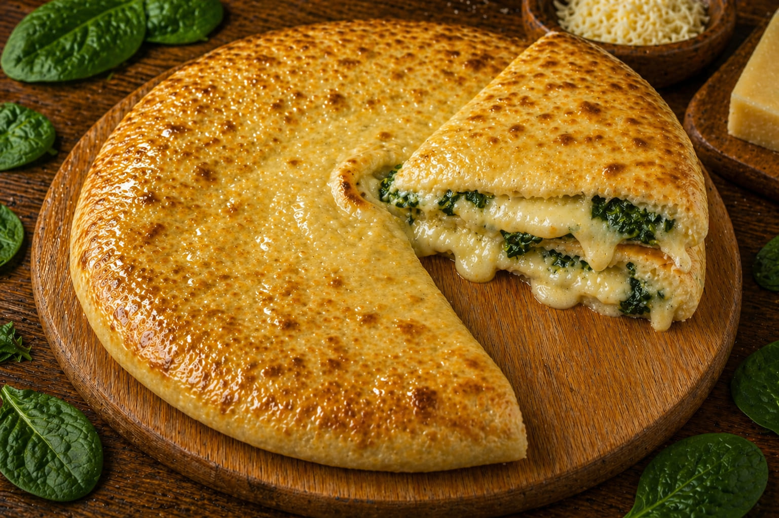 с сыром и шпинатом